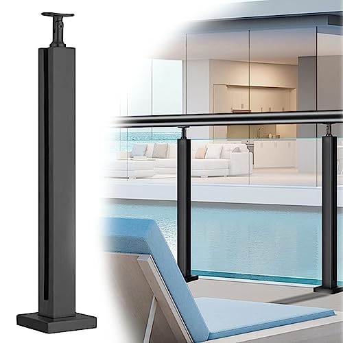 ZRQSMCX Glasgeländer, Innen-Glasgeländerklemme, quadratischer Glasgeländerpfosten, Sicherheitsglas-Baluster-Verbindungssystem, Poolzaun-Balustradengeländer,Black-end Post-80cm ZRQSMCX Glasgeländer, Innen-Glasgeländerklemme, quadratischer Glasgeländerpfosten, Sicherheitsglas-Baluster-Verbindungssystem, Poolzaun-Balustradengeländer,Black-end Post-80cm von ZRQSMCX