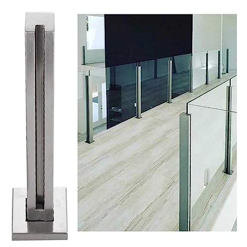 ZRQSMCX Glasgeländerklemme aus Edelstahl, quadratischer Glasgeländerpfosten, Handlaufsystem für Flurbalkone, Glasbalustradenpfosten für Zuhause für 10/12 mm Glas,Silver-end Post-85cm ZRQSMCX Glasgeländerklemme aus Edelstahl, quadratischer Glasgeländerpfosten, Handlaufsystem für Flurbalkone, Glasbalustradenpfosten für Zuhause für 10/12 mm Glas,Silver-end Post-85cm von ZRQSMCX