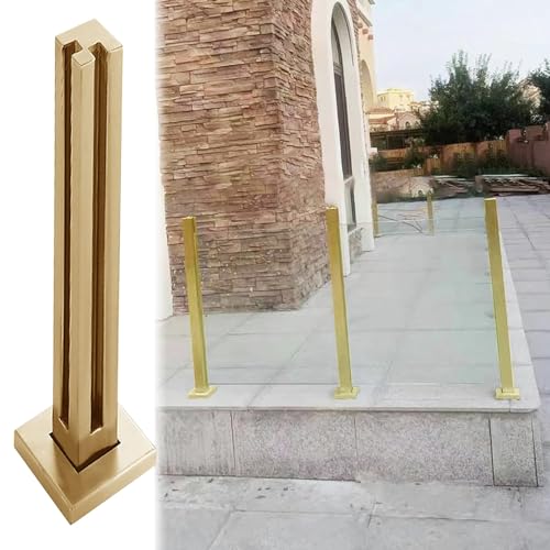 ZRQSMCX Glasgeländerpfosten, goldene Balustradenhandläufe, Edelstahl-Glaszaunpaneelklemme, Glasstützhalterungen für den Innen- und Außenbereich für Treppen/Plattformen,Gold-Corner Post-80cm ZRQSMCX Glasgeländerpfosten, goldene Balustradenhandläufe, Edelstahl-Glaszaunpaneelklemme, Glasstützhalterungen für den Innen- und Außenbereich für Treppen/Plattformen,Gold-Corner Post-80cm von ZRQSMCX