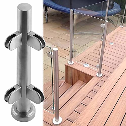 ZRQSMCX Glasgeländerpfosten-Set für Terrassen, Handlaufpfosten aus Edelstahl für Treppengeländer, Glasbalustradensystem zur Bodenmontage, Klemme für runde Glasplatten,Silver-Corner Post-105cm ZRQSMCX Glasgeländerpfosten-Set für Terrassen, Handlaufpfosten aus Edelstahl für Treppengeländer, Glasbalustradensystem zur Bodenmontage, Klemme für runde Glasplatten,Silver-Corner Post-105cm von ZRQSMCX