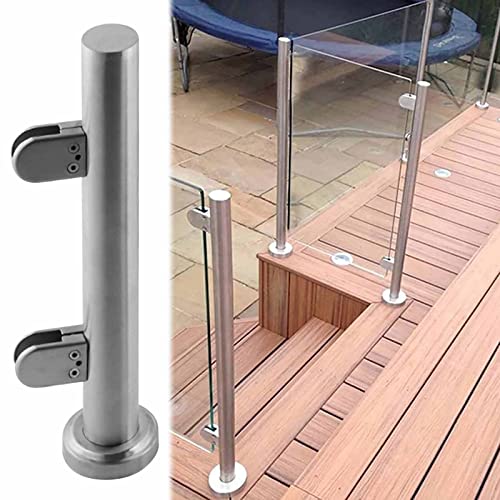 ZRQSMCX Glasgeländerpfosten-Set für Terrassen, Handlaufpfosten aus Edelstahl für Treppengeländer, Glasbalustradensystem zur Bodenmontage, Klemme für runde Glasplatten,Silver-end Post-65cm ZRQSMCX Glasgeländerpfosten-Set für Terrassen, Handlaufpfosten aus Edelstahl für Treppengeländer, Glasbalustradensystem zur Bodenmontage, Klemme für runde Glasplatten,Silver-end Post-65cm von ZRQSMCX