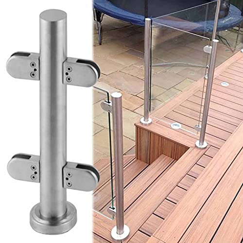 ZRQSMCX Glasgeländerpfosten-Set für Terrassen, Handlaufpfosten aus Edelstahl für Treppengeländer, Glasbalustradensystem zur Bodenmontage, Klemme für runde Glasrohre,Silver-mid Post-110cm ZRQSMCX Glasgeländerpfosten-Set für Terrassen, Handlaufpfosten aus Edelstahl für Treppengeländer, Glasbalustradensystem zur Bodenmontage, Klemme für runde Glasrohre,Silver-mid Post-110cm von ZRQSMCX