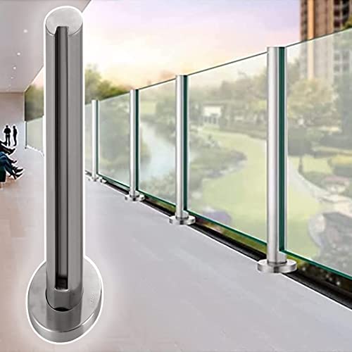 ZRQSMCX Glasgeländerpfosten aus Edelstahl, silbernes Glasbalustraden-Set/Glaspaneelpfosten, Glasgeländersystem für Terrassenveranda-Plattformkorridore，End Post-90cm/35.4" von ZRQSMCX