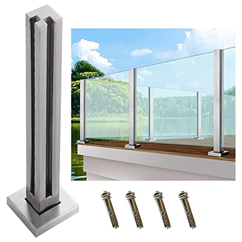 ZRQSMCX Glasgeländerpfosten aus Edelstahl 304, quadratische Glasgeländerklemme für Terrassen, silbernes Glaspaneelpfostensystem, Beschlag inklusive,Corner Post-100cm/39.4" ZRQSMCX Glasgeländerpfosten aus Edelstahl 304, quadratische Glasgeländerklemme für Terrassen, silbernes Glaspaneelpfostensystem, Beschlag inklusive,Corner Post-100cm/39.4" von ZRQSMCX