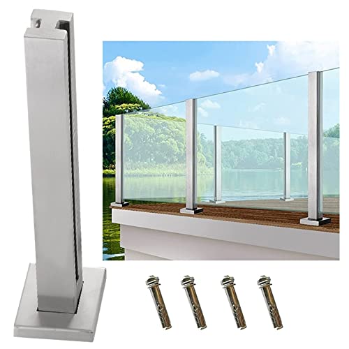ZRQSMCX Glasgeländerpfosten aus Edelstahl 304, quadratische Glasgeländerklemme für Terrassen, silbernes Glaspaneelpfostensystem, Beschlag inklusive,Mid Post-100cm/39.4" ZRQSMCX Glasgeländerpfosten aus Edelstahl 304, quadratische Glasgeländerklemme für Terrassen, silbernes Glaspaneelpfostensystem, Beschlag inklusive,Mid Post-100cm/39.4" von ZRQSMCX