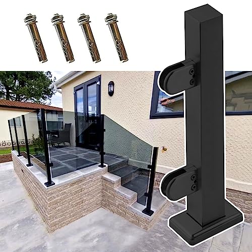 ZRQSMCX Glasgeländerpfosten aus schwarzem Metall, Treppengeländer-Handlaufsystem aus Glas, Glasplattenklemme für Flurterrassen und Lofts, bodenstehender Zaungeländerpfosten,Black-end Post-110cm ZRQSMCX Glasgeländerpfosten aus schwarzem Metall, Treppengeländer-Handlaufsystem aus Glas, Glasplattenklemme für Flurterrassen und Lofts, bodenstehender Zaungeländerpfosten,Black-end Post-110cm von ZRQSMCX