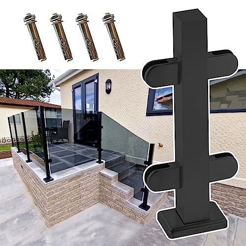 ZRQSMCX Glasgeländerpfosten aus schwarzem Metall, Treppengeländer-Handlaufsystem aus Glas, Glasplattenklemme für Flurterrassen und Lofts, bodenstehender Zaungeländerpfosten,Black-mid Post-120cm ZRQSMCX Glasgeländerpfosten aus schwarzem Metall, Treppengeländer-Handlaufsystem aus Glas, Glasplattenklemme für Flurterrassen und Lofts, bodenstehender Zaungeländerpfosten,Black-mid Post-120cm von ZRQSMCX
