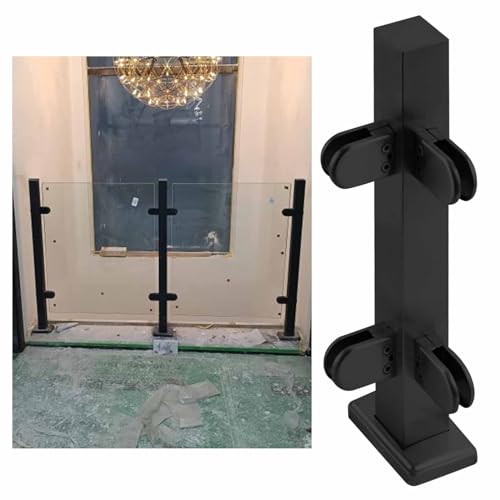ZRQSMCX Glasgeländerpfostenklemme für Flure, Mattschwarz, bodenstehende Glasgeländerhalterung, Handlaufset für Innentreppen, Zaunpfosten aus Edelstahl,Black-Corner Post-115cm ZRQSMCX Glasgeländerpfostenklemme für Flure, Mattschwarz, bodenstehende Glasgeländerhalterung, Handlaufset für Innentreppen, Zaunpfosten aus Edelstahl,Black-Corner Post-115cm von ZRQSMCX