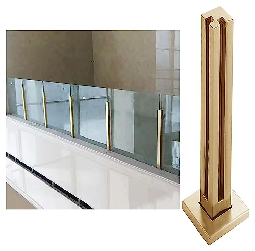 ZRQSMCX Goldfarbene Glasgeländerpfostenklemme, Balkon-Glasbalustradenpfosten-Set, Handlaufsystem für Glasgeländer aus Edelstahl 304, Zaunpfosten aus Glasplatten,Gold-Corner Post-105cm ZRQSMCX Goldfarbene Glasgeländerpfostenklemme, Balkon-Glasbalustradenpfosten-Set, Handlaufsystem für Glasgeländer aus Edelstahl 304, Zaunpfosten aus Glasplatten,Gold-Corner Post-105cm von ZRQSMCX