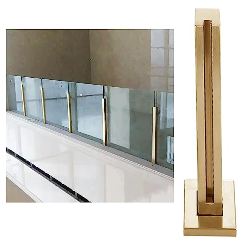ZRQSMCX Goldfarbene Glasgeländerpfostenklemme, Balkon-Glasbalustradenpfosten-Set, Handlaufsystem für Glasgeländer aus Edelstahl 304, Zaunpfosten aus Glasplatten,Gold-end Post-100cm ZRQSMCX Goldfarbene Glasgeländerpfostenklemme, Balkon-Glasbalustradenpfosten-Set, Handlaufsystem für Glasgeländer aus Edelstahl 304, Zaunpfosten aus Glasplatten,Gold-end Post-100cm von ZRQSMCX