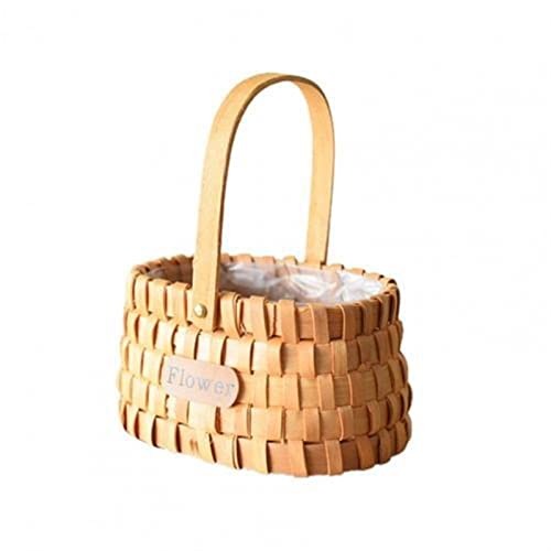 ZRQSMCX Kleiner Picknickkorb, handgefertigt, gewebte Blumenkörbe, tragbarer Rattan-Blumenbehälterhalter, dekorativer Camping-Picknick-Aufbewahrungskorb, Home Organizer ZRQSMCX Kleiner Picknickkorb, handgefertigt, gewebte Blumenkörbe, tragbarer Rattan-Blumenbehälterhalter, dekorativer Camping-Picknick-Aufbewahrungskorb, Home Organizer von ZRQSMCX