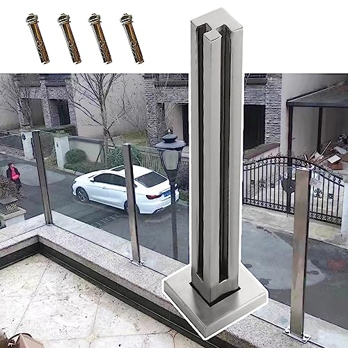 ZRQSMCX Klemmsystem für Balkon-Glasgeländer, Edelstahlpfosten für Glasplatten, Glaszaun-Balustraden-Handlauf-Set, Hardware und Basisabdeckung inklusive,Silver-Corner Post-75cm ZRQSMCX Klemmsystem für Balkon-Glasgeländer, Edelstahlpfosten für Glasplatten, Glaszaun-Balustraden-Handlauf-Set, Hardware und Basisabdeckung inklusive,Silver-Corner Post-75cm von ZRQSMCX