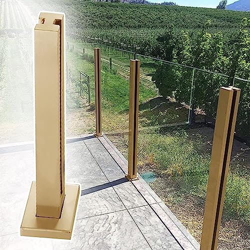 ZRQSMCX Modernes Glasgeländer in Gold, Glasterrassengeländersystem für den Innen- und Außenbereich, Glasbalustraden-Handlauf-Set, Stützpfosten für Terrassenzäune mit Hardware,Gold-mid Post-85cm ZRQSMCX Modernes Glasgeländer in Gold, Glasterrassengeländersystem für den Innen- und Außenbereich, Glasbalustraden-Handlauf-Set, Stützpfosten für Terrassenzäune mit Hardware,Gold-mid Post-85cm von ZRQSMCX