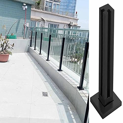 ZRQSMCX Pfosten für Glasgeländersystem aus Edelstahl, schwarzer Glasgeländerpfosten, Geländer für Terrassen- und Verandazäune, Handlauf-Set aus Glasplatten mit Beschlägen,Black-Corner Post-85cm ZRQSMCX Pfosten für Glasgeländersystem aus Edelstahl, schwarzer Glasgeländerpfosten, Geländer für Terrassen- und Verandazäune, Handlauf-Set aus Glasplatten mit Beschlägen,Black-Corner Post-85cm von ZRQSMCX