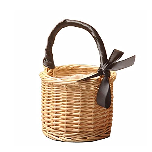 ZRQSMCX Picknickkorb Picknickkorb Tragbarer Weidenpicknickkorb Outdoor-Picknick oder Obstkorb Kleine Weidenpicknickkörbe zur Aufbewahrung für Camping und Partys im Freien von ZRQSMCX