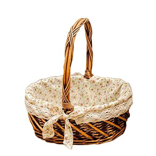 ZRQSMCX Picknickkorb Picknickkorb für 2 Personen Geschenkkorb Weidenpicknick Camping Picknickkörbe Outdoor (L) von ZRQSMCX