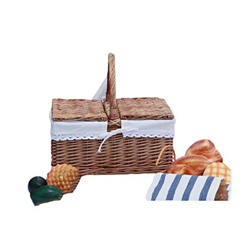 ZRQSMCX Picknickkorb aus geflochtenem Rattan, Aufbewahrung von Ostereiern und Ostersüßigkeiten, Aufbewahrungskorb, Hochzeitskorb (A) von ZRQSMCX