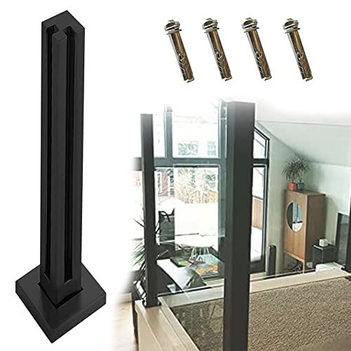 ZRQSMCX Quadratisches Glasgeländerpfosten-Set, Schwarze Glasbalustradenklemme, Glaspaneel-Geländersystem für Loft-Balkone im Innenbereich, Glasgeländerpfosten mit Beschlägen,Corner Post-85cm/33.5" ZRQSMCX Quadratisches Glasgeländerpfosten-Set, Schwarze Glasbalustradenklemme, Glaspaneel-Geländersystem für Loft-Balkone im Innenbereich, Glasgeländerpfosten mit Beschlägen,Corner Post-85cm/33.5" von ZRQSMCX