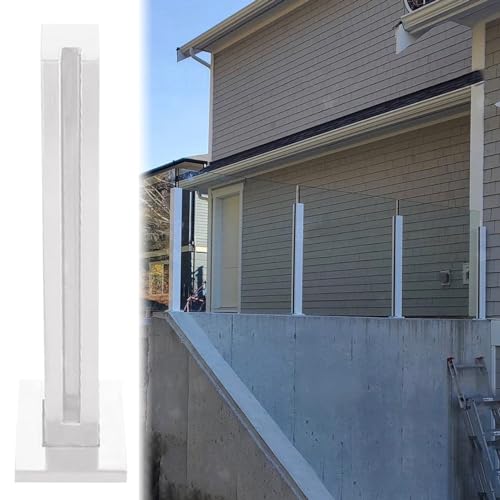 ZRQSMCX Robuste Glasbalustradenpfosten in Weiß, Glasterrassengeländersystem für den Außenbereich, Handlauf mit winddichten Glasklemmen, Terrassengeländerpfosten für 10/12 mm Glas,White-end Post-80cm ZRQSMCX Robuste Glasbalustradenpfosten in Weiß, Glasterrassengeländersystem für den Außenbereich, Handlauf mit winddichten Glasklemmen, Terrassengeländerpfosten für 10/12 mm Glas,White-end Post-80cm von ZRQSMCX