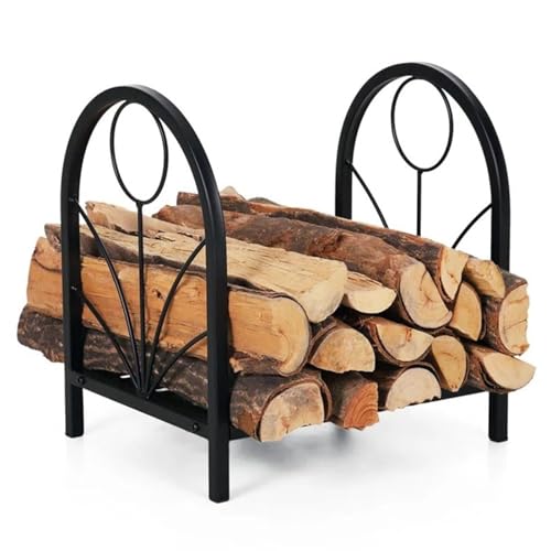 ZRQSMCX Robustes Brennholzregal aus Schmiedeeisen für die Holzlagerung im Innen- und Außenbereich sowie als Holzhalter von ZRQSMCX