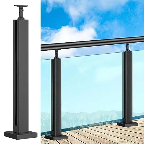 ZRQSMCX Schwarze Glasgeländerpfosten für Balustraden, Glasklemmsystem für Deckgeländer mit Handlaufverbinder, Schutzgeländer aus Metallglasplatten für 10–12 mm Glas,Black-end Post-70cm ZRQSMCX Schwarze Glasgeländerpfosten für Balustraden, Glasklemmsystem für Deckgeländer mit Handlaufverbinder, Schutzgeländer aus Metallglasplatten für 10–12 mm Glas,Black-end Post-70cm von ZRQSMCX
