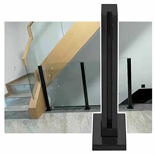 ZRQSMCX Schwarzer Glas-Balustradenpfosten, Hochleistungs-Glasgeländerpfostensystem, Handlauf-Set für Innenflure, Balkonzäune, quadratische Glasplatten-Klemmsäule,Black-end Post-70cm ZRQSMCX Schwarzer Glas-Balustradenpfosten, Hochleistungs-Glasgeländerpfostensystem, Handlauf-Set für Innenflure, Balkonzäune, quadratische Glasplatten-Klemmsäule,Black-end Post-70cm von ZRQSMCX