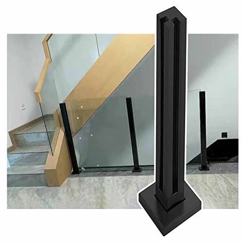 ZRQSMCX Schwarzer Glas-Balustradenpfosten, Hochleistungs-Glasgeländerpfostensystem, Handlauf-Set für Innenflure, Balkonzäune, quadratische Glasplattenklemmensäule,Black-Corner Post-65cm ZRQSMCX Schwarzer Glas-Balustradenpfosten, Hochleistungs-Glasgeländerpfostensystem, Handlauf-Set für Innenflure, Balkonzäune, quadratische Glasplattenklemmensäule,Black-Corner Post-65cm von ZRQSMCX