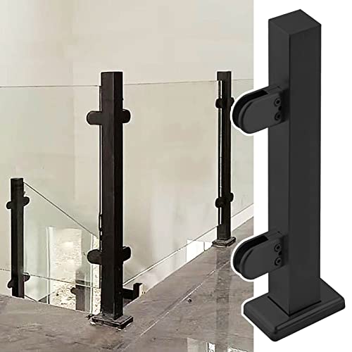ZRQSMCX Schwarzer Glasgeländerpfosten für Innentreppen/Außenstufen, Moderne Glasbalustradenklemmen, Flurzaun-Handlauf/Glasplattenpfostensystem，Black-end Post-85cm von ZRQSMCX