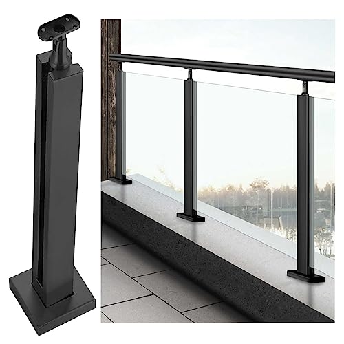 ZRQSMCX Schwarzes Glasgeländer-Pfostensystem, Glasbalustradenklemme für den Innen- und Außenbereich, Glasdeck-Geländer-Set mit Sockel und Verbindungsstück, Terrassen-Glaspaneele,,Black-mid Post-80cm ZRQSMCX Schwarzes Glasgeländer-Pfostensystem, Glasbalustradenklemme für den Innen- und Außenbereich, Glasdeck-Geländer-Set mit Sockel und Verbindungsstück, Terrassen-Glaspaneele,,Black-mid Post-80cm von ZRQSMCX