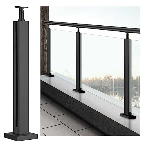 ZRQSMCX Schwarzes Glasgeländer-Pfostensystem, Glasbalustradenklemme für den Innen- und Außenbereich, Glasdeck-Geländer-Set mit Sockel und Verbindungsstück, Terrassen-Glaspaneele-,Black-end Post-75cm ZRQSMCX Schwarzes Glasgeländer-Pfostensystem, Glasbalustradenklemme für den Innen- und Außenbereich, Glasdeck-Geländer-Set mit Sockel und Verbindungsstück, Terrassen-Glaspaneele-,Black-end Post-75cm von ZRQSMCX
