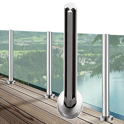 ZRQSMCX Silbernes Deckgeländerpfostensystem, robuste Glasgeländerpfostenklemme mit Sockel, sicheres Zaunstützsystem für Holz-/Kunststoff-/Acrylplatten,Corner Post-90cm/35.4" ZRQSMCX Silbernes Deckgeländerpfostensystem, robuste Glasgeländerpfostenklemme mit Sockel, sicheres Zaunstützsystem für Holz-/Kunststoff-/Acrylplatten,Corner Post-90cm/35.4" von ZRQSMCX