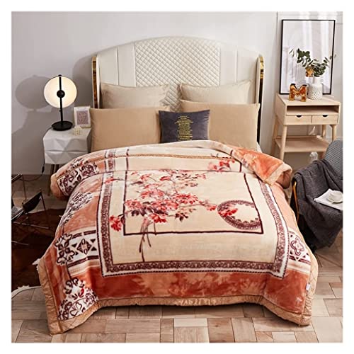 ZRQSMCX Weiche und warme, strapazierfähige Fleecedecke – wendbar, 2-lagige koreanische Nerzdecke fürs Bett – große Größe – Farbiger Überwurf von ZRQSMCX