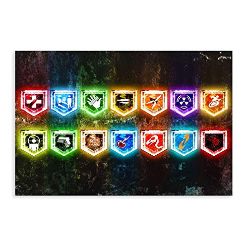 Gaming-Poster All Zombie Perks Leinwand Poster Schlafzimmer Dekor Sport Landschaft Büro Zimmer Dekor Geschenk 30 × 45 cm ungerahmt von ZRRK