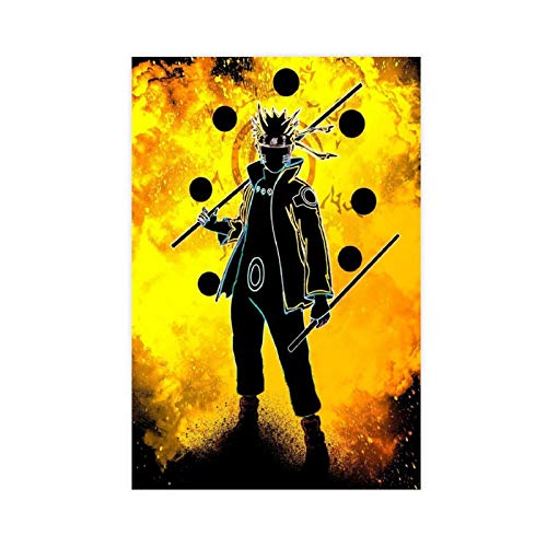 Naruto Metall-Poster, Leinwand, Wandkunst, Dekordruck, Bild für Wohnzimmer, Schlafzimmer, Dekoration, 60 x 90 cm von ZRRO