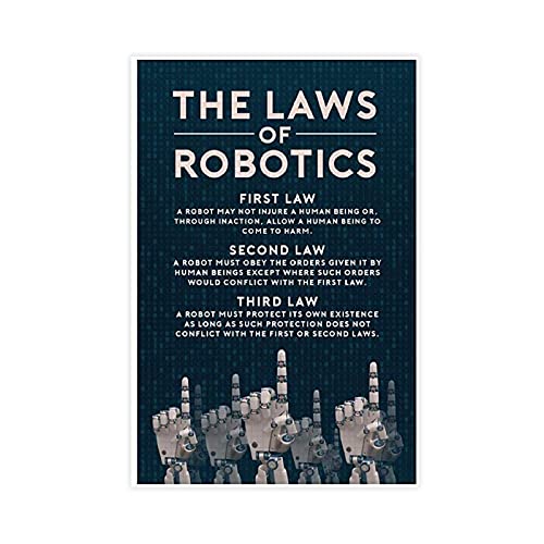 The Three Laws of Robotics Rules Science Fiction SciFi Geeky Inventor Handbook of Robotics Leinwand Poster Schlafzimmer Dekor Sport Landschaft Büro Zimmer Dekor Geschenk UnRahmen: 30 × 45 cm von ZRRO