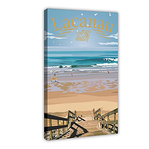 ZRRO City of Lacanau Ocean Travel Vintage Leinwand Poster Schlafzimmer Dekor Sport Landschaft Büro Zimmer Dekor Geschenkrahmen 40 x 60 cm von ZRRO