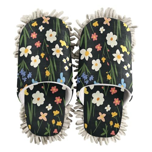 ZRWLUCKY Weiße Vintage-Blumen-Wischmopp-Hausschuhe für Bodenreinigung, Küche, Staubwischen, waschbar, Mikrofaser, Hausschuhe ZRWLUCKY Weiße Vintage-Blumen-Wischmopp-Hausschuhe für Bodenreinigung, Küche, Staubwischen, waschbar, Mikrofaser, Hausschuhe von ZRWLUCKY