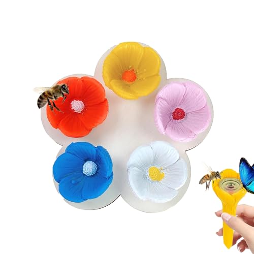 ZRYYSNW 5 Stücke Bienen Insekten Trinkbecher, Bee Cups für Bienen Trinken, Bienen Trinkbecher Insekten Trinkbecher, Bienen Becher Garten, Bee Cups für Lassen Sie Bienen Besser Bestäuben (B) von ZRYYSNW