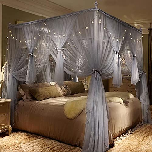 ZRZJBX 4 Ecken Pfosten-Himmelbett-Vorhangnetz, Luxuriös, Grau, 2×2.2×2m ZRZJBX 4 Ecken Pfosten-Himmelbett-Vorhangnetz, Luxuriös, Grau, 2×2.2×2m von ZRZJBX
