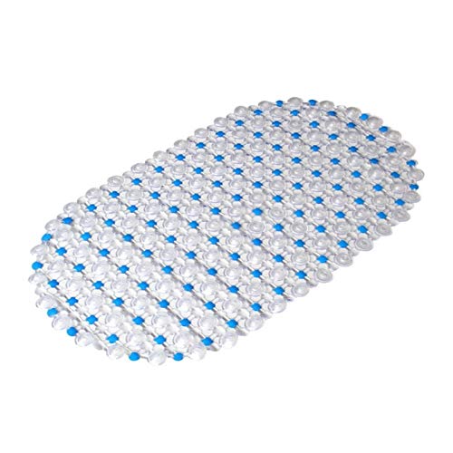 ZSBLXHHJD Badematten für Badezimmer 38 * 68cm PVC Absaug- Bad Dusche Kunststoff-Boden-Matte Bunte Punkt-Kugel-Massage Anti-Rutsch-Matte 1pcs (Color : Sky Blue) von ZSBLXHHJD