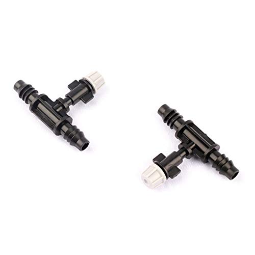 ZSBLXHHJD Gartenbewässerungssprinkler 8 Satz 8/11 bis 6mm T-förmiger Verbinder + Single Loch Zerstäubungsdüse Hochwertiger Garten 8/11mm Schlauch Bewässerungssystem Spray Zubehör von ZSBLXHHJD