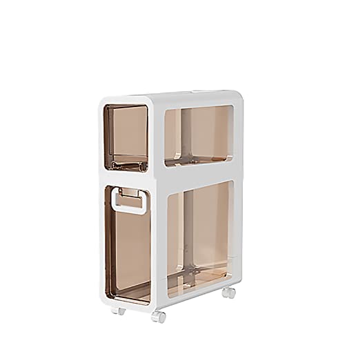 Badezimmer-Unterschrank mit 4 Schubladen auf Rollen, Eckunterschrank mit großem Fassungsvermögen, freie Installation (2 Ebenen, 20 cm (8 Zoll)) von ZSDBYT