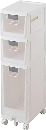 Stapelbare Aufbewahrungsschubladen, freistehender Eckunterschrank für das Badezimmer, Aufbewahrungsschrank mit großer Kapazität (3 Ebenen, 21 cm (8 Zoll)) von ZSDBYT