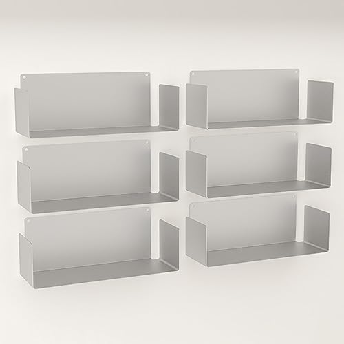 ZSDBYT 15,7-31,5 Zoll Bücherregal aus Metall, wandmontiertes Lagerregal, Gewindemontage (Silber 60 cm (6 Stück)) von ZSDBYT