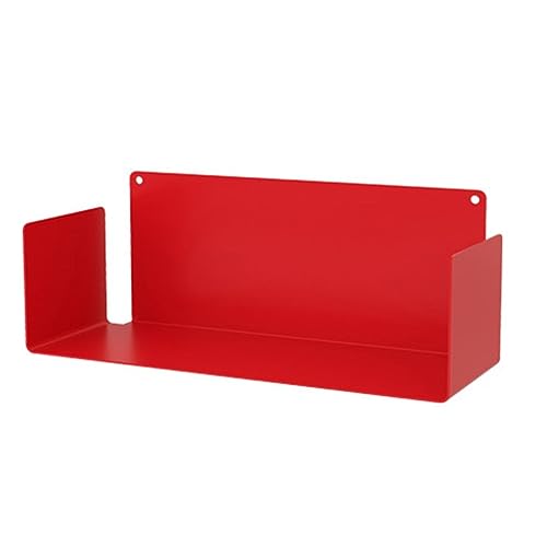 ZSDBYT 15,7-31,5 Zoll Bücherregal aus Metall, wandmontiertes Lagerregal, Mehrzweck, Durchgangslochmontage (Rot, 80 cm (1 Stück)) von ZSDBYT