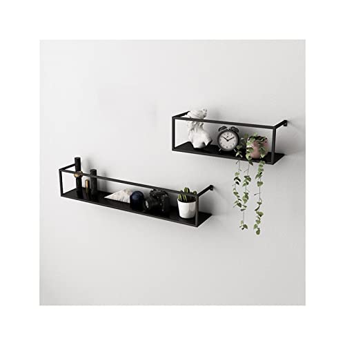 ZSDBYT 2-teiliges Set wandmontierter Lagerregale aus Schmiedeeisen für die Dekoration von Wohn- und Schlafzimmer, (schwarz, Einheitsgröße) von ZSDBYT