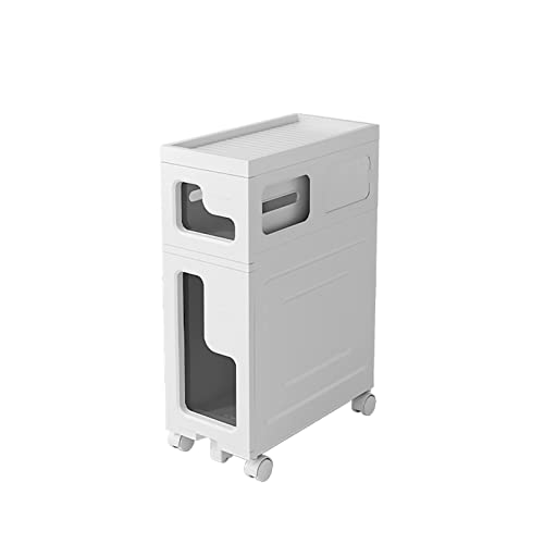 ZSDBYT Badezimmer-Bodenaufbewahrungsschrank mit Griff, transparente Schubladenrollen, geeignet für Waschküche, kleine Küchenlücke (2) von ZSDBYT