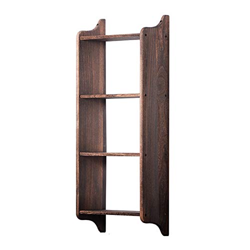 ZSDBYT Multifunktionales Lagerregal, rustikales, schwebendes Bücherregal aus braunem Holz zur Wandmontage für Badezimmer, Büro (17,3"×42,9"×7,9") von ZSDBYT