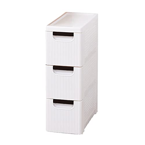 ZSDBYT Schmaler Schrank, Badezimmermöbelschrank, ultradünner Lagerschrank, geeignet für Schlafzimmer und Wohnzimmer (weiß, 3 Ebenen) von ZSDBYT