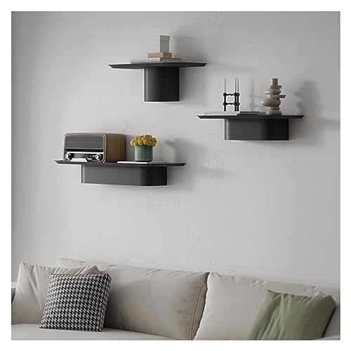 ZSDBYT Set mit 3 Wandregalen für Fotos, Nachttisch-Aufbewahrungsbrett, geeignet für Wohnzimmer, Küche (3 Stück, Schwarz, Einheitsgröße) von ZSDBYT
